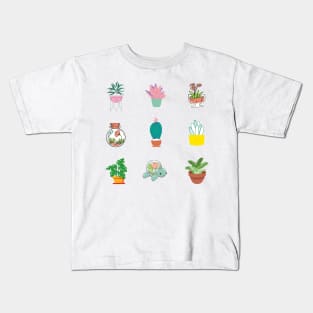 Plants And Succulents Design Sticker Pack Kids T-Shirt